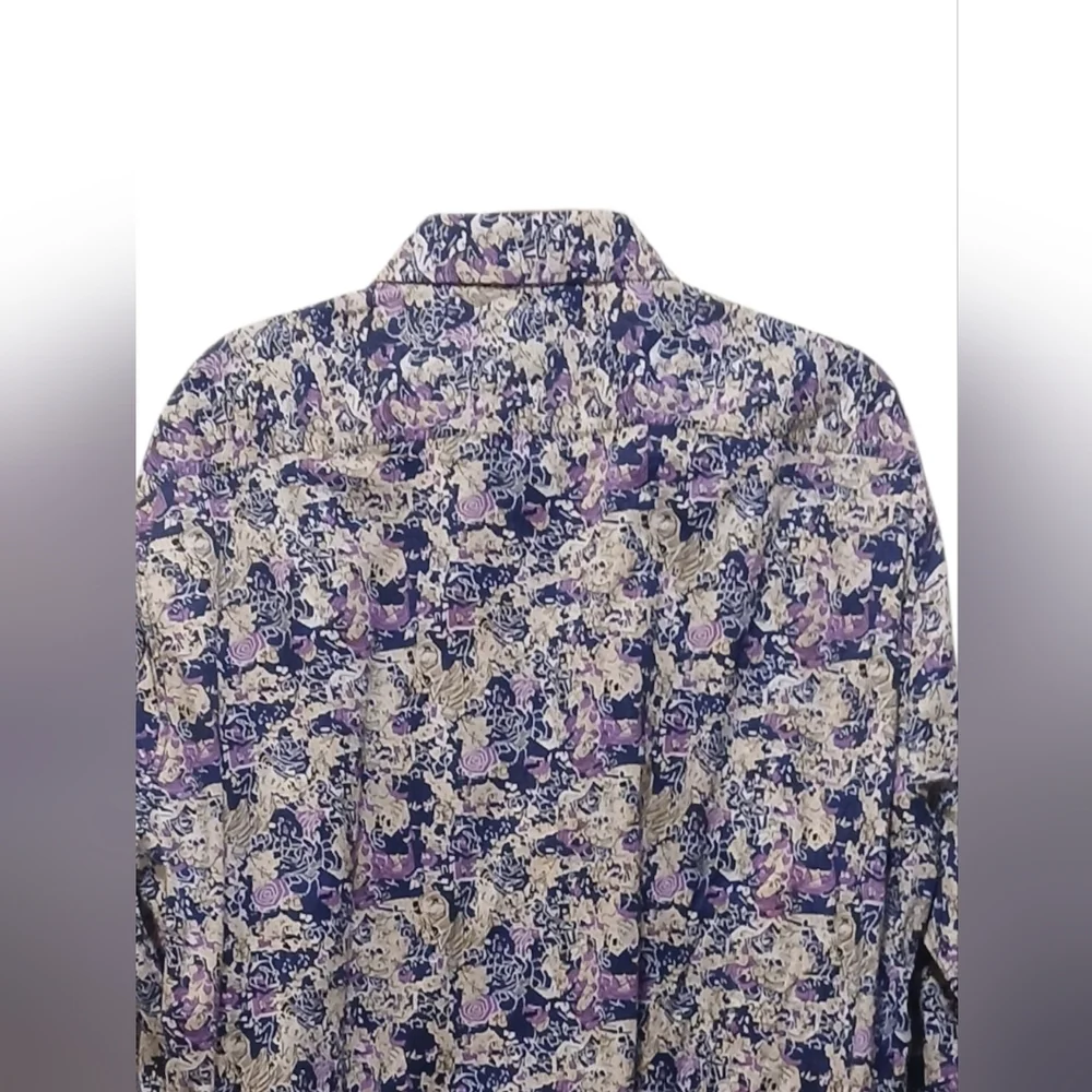 English Laundry-NWOT Multi Color Abstract Button Down Men's Long Sleeve Shirt - Picture 6 of 7